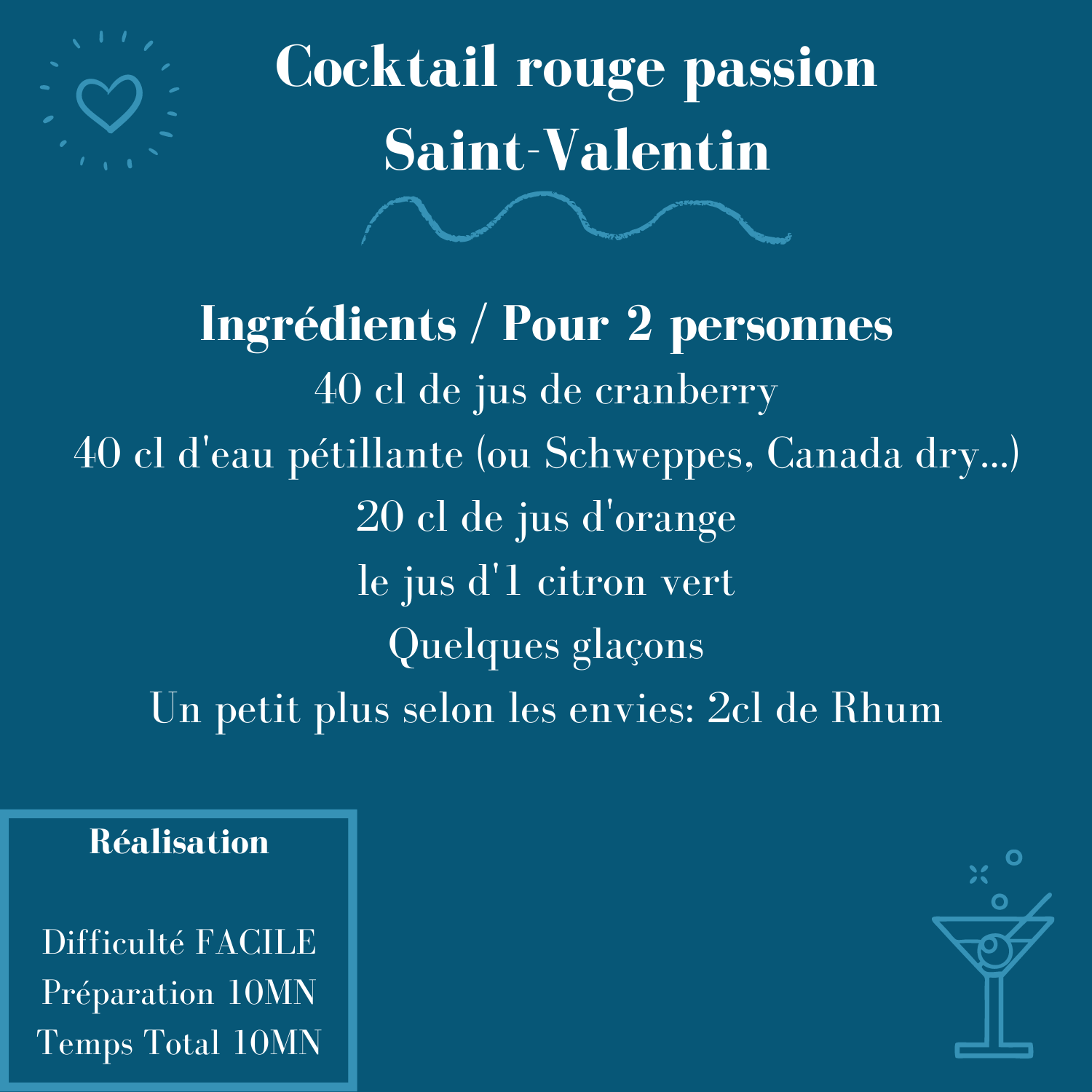 Recette Cocktail saint Valentin
